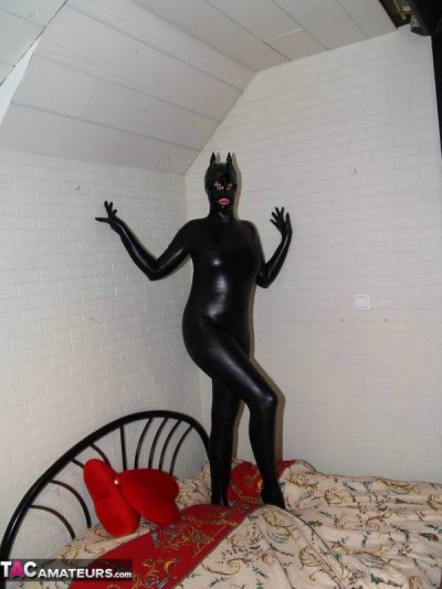 Angel Eyes In Black Catsuit And Mask 1