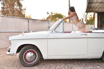 Ashley Wolf In A Antique Car 10