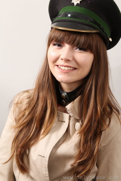 Helen G In Military Latex Uniform 2