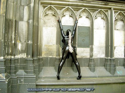 In Front Of Cologne Cathedral In Black Latex 10