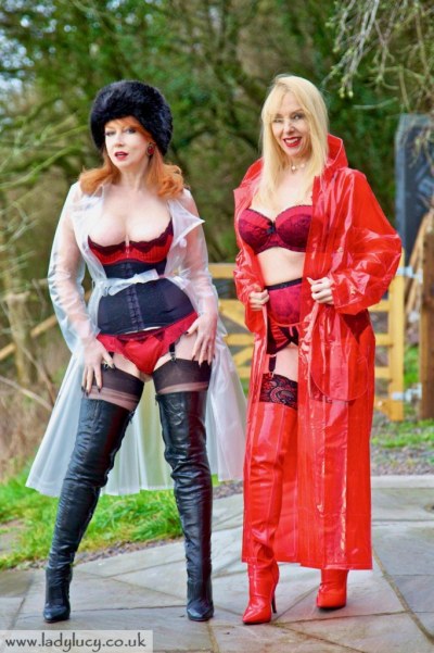 Lady Lucy And Red Xxx In Vinyl Coats And Boots 2