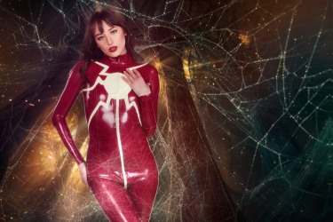 Lana Smalls In Red Latex 2