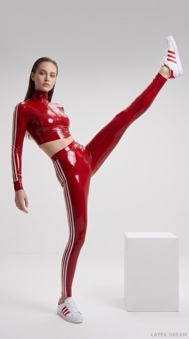 Lunea Cherry Red Latex Sports Luxe Editorial 4