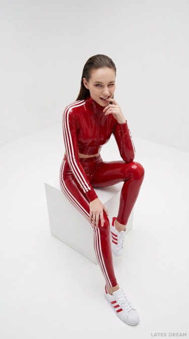 Lunea Cherry Red Latex Sports Luxe Editorial 6
