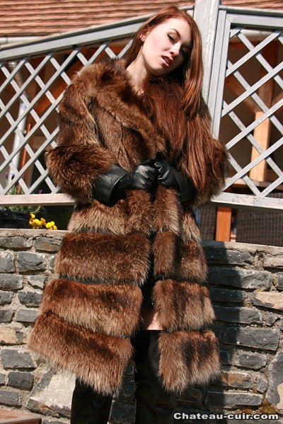 Misha Wanks In Fur And Leather 6
