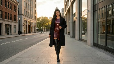 Nora Oxblood Latex Street Study 1