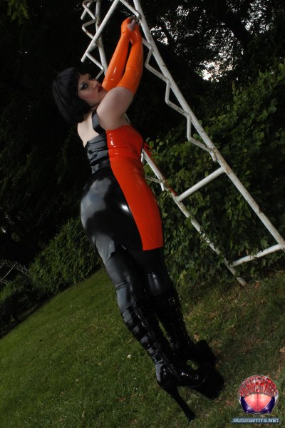 Posing In Rubber In The Park 2