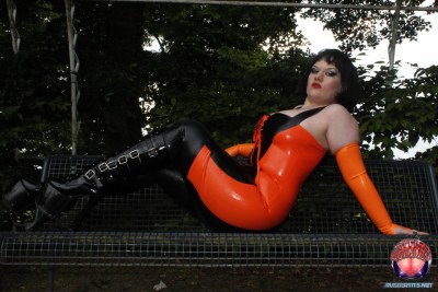 Posing In Rubber In The Park 4