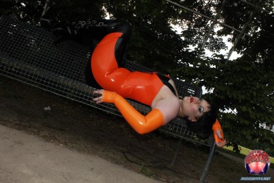 Posing In Rubber In The Park 8