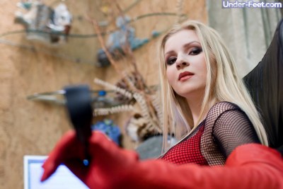 Russian Blonde Domme With Foot Slave 1